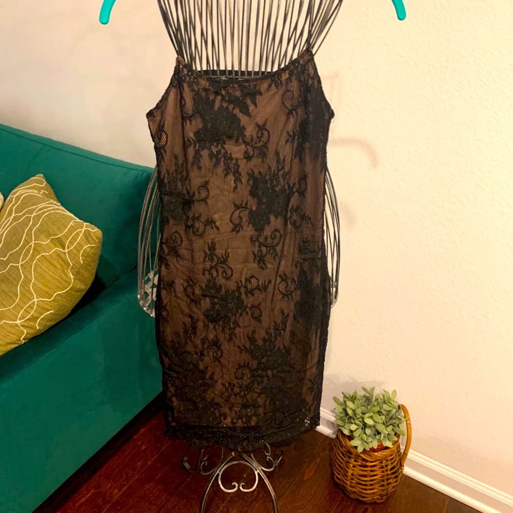 Black/pink lace minidress from H&M size 4